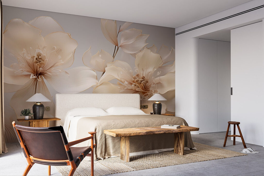 Pale flowers on grey — interior 4