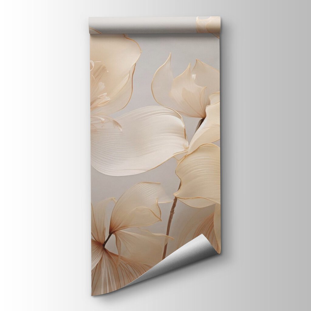 Pale flowers on grey — product view