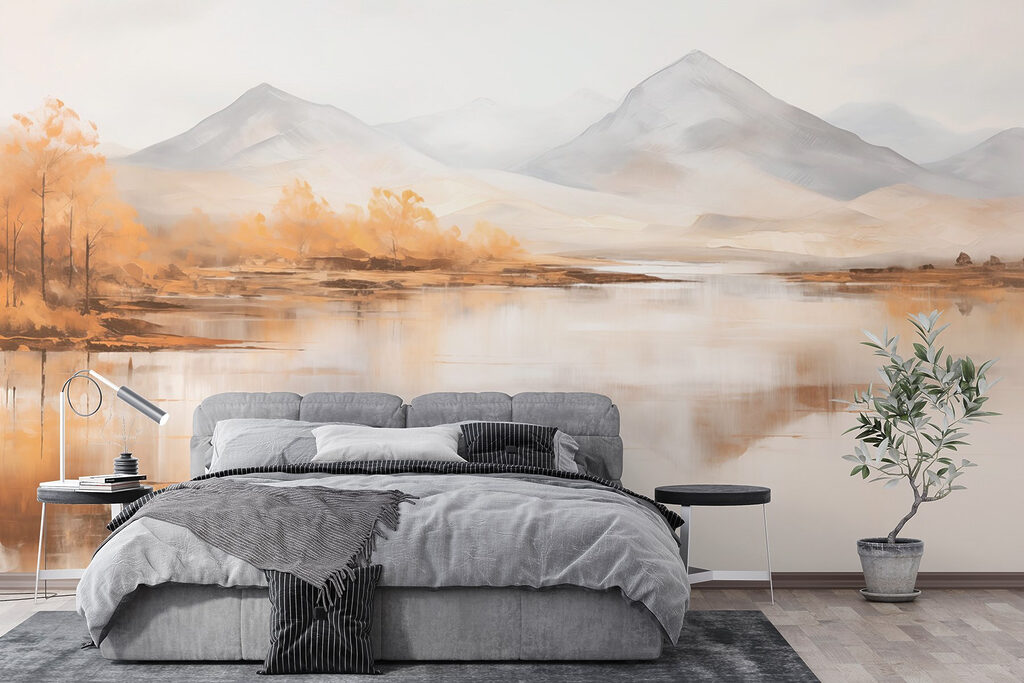 Golden trees by lake — interior 5