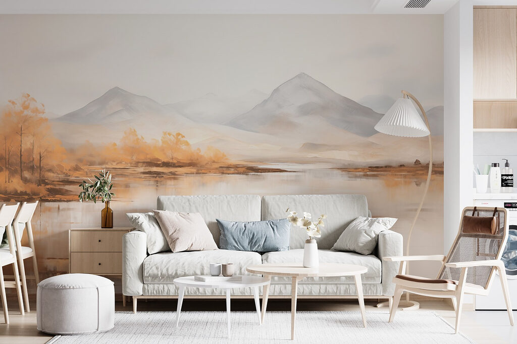 Golden trees by lake — interior 6