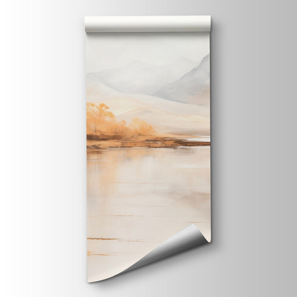 Golden trees by lake — product view