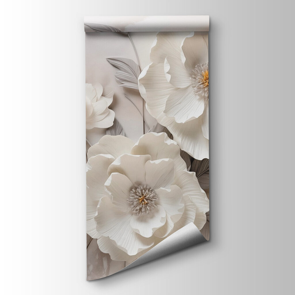 White flowers, grey leaves — product view