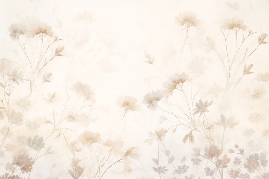 Pale flowers in haze — full design