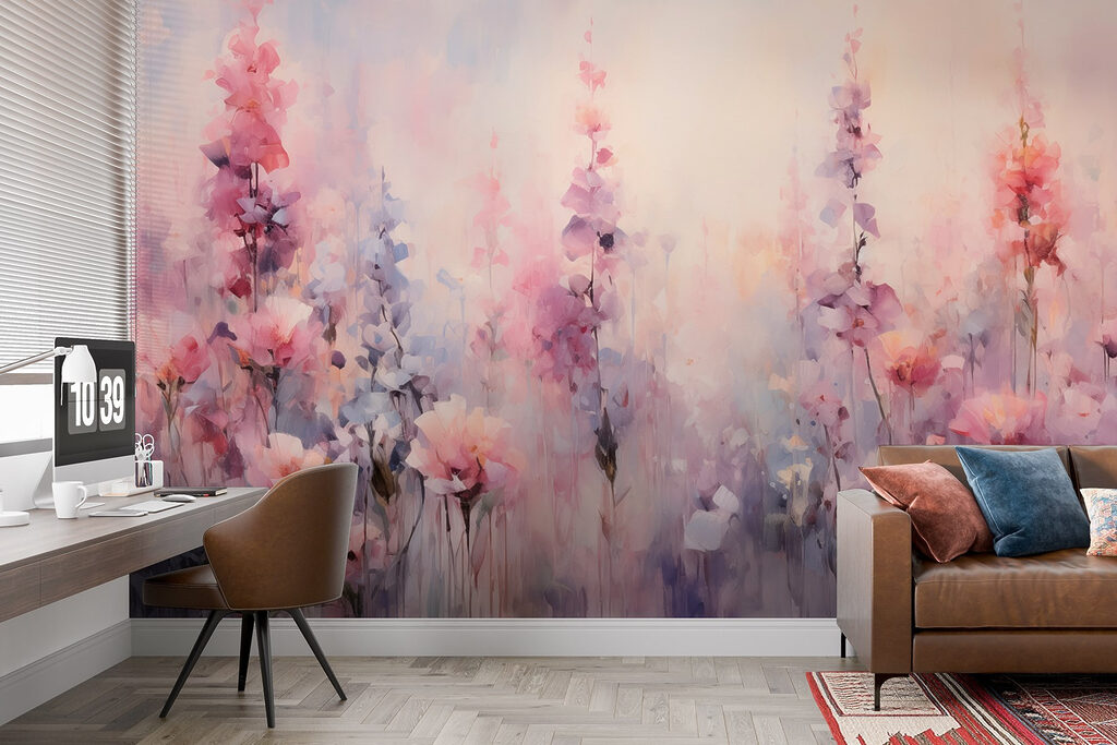 Pastel pink flowers — interior 1