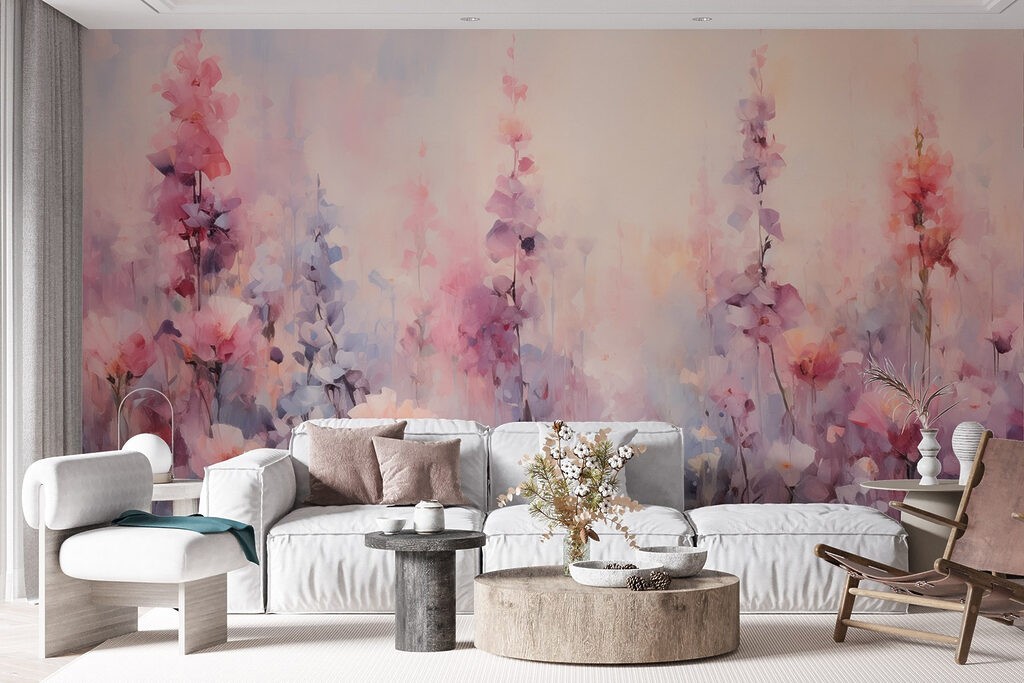 Pastel pink flowers — interior 4