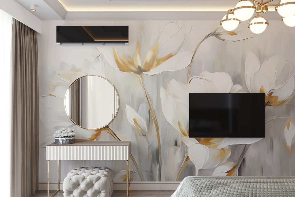 White tulips with gold — interior 2