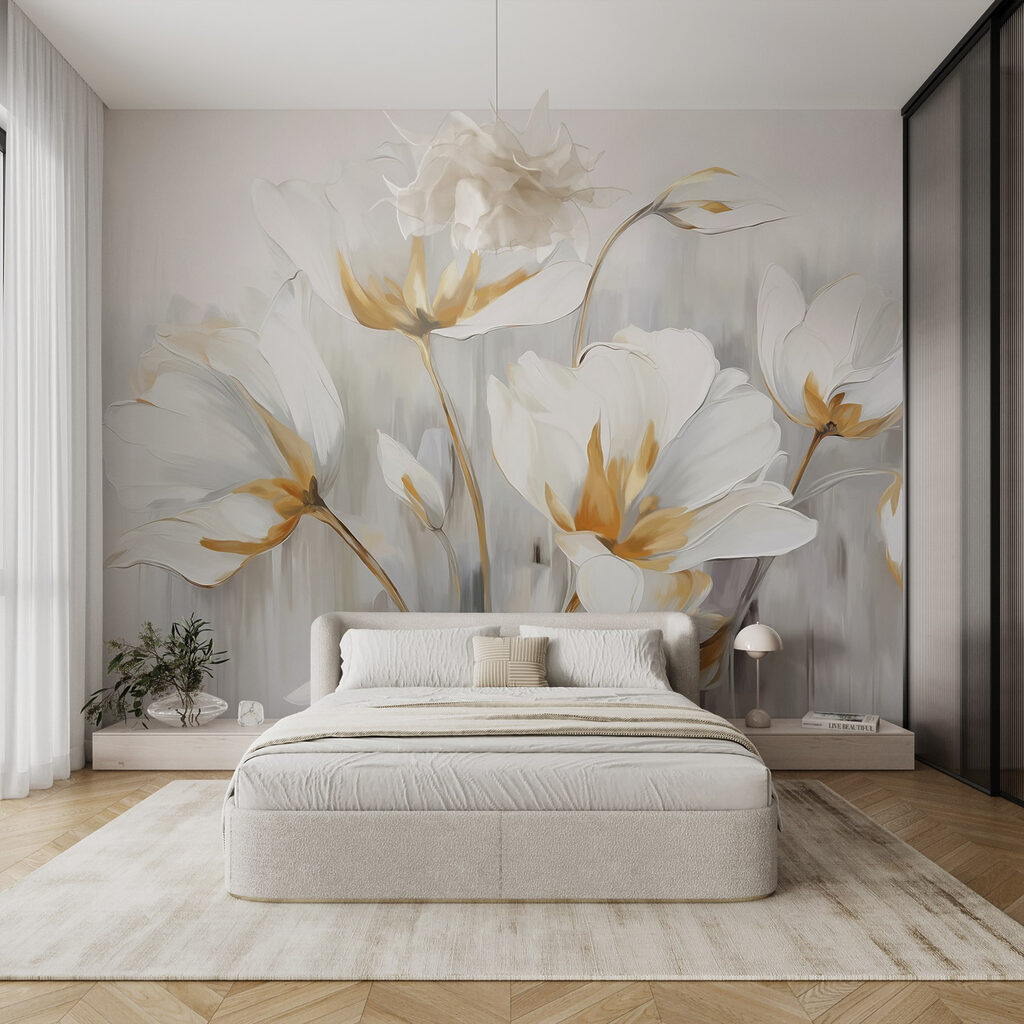 White tulips with gold — interior 3