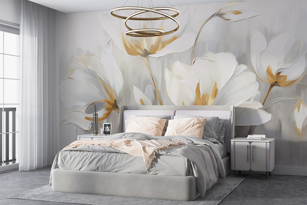 White tulips with gold — interior 4