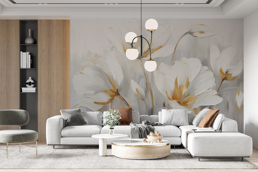 White tulips with gold — interior 5