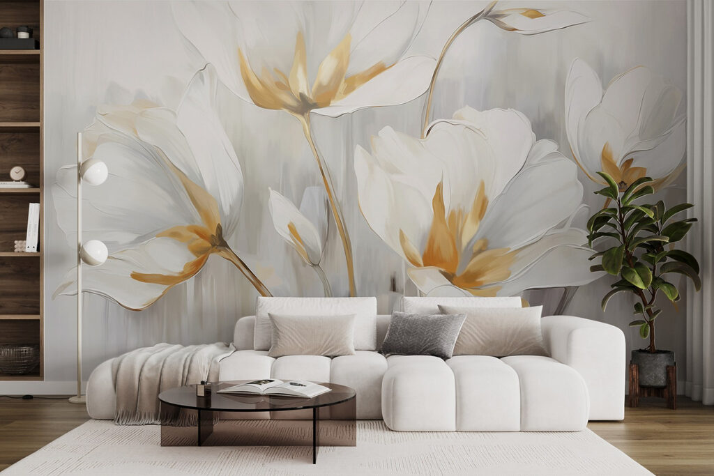 White tulips with gold — interior 6