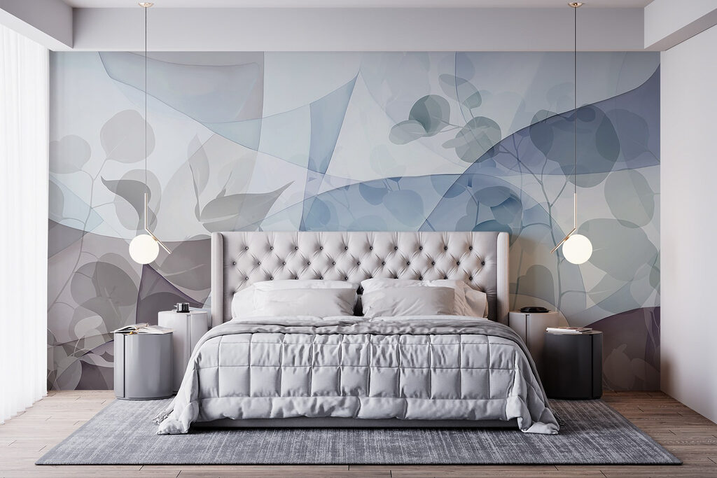 Blue overlapping shapes — interior 2