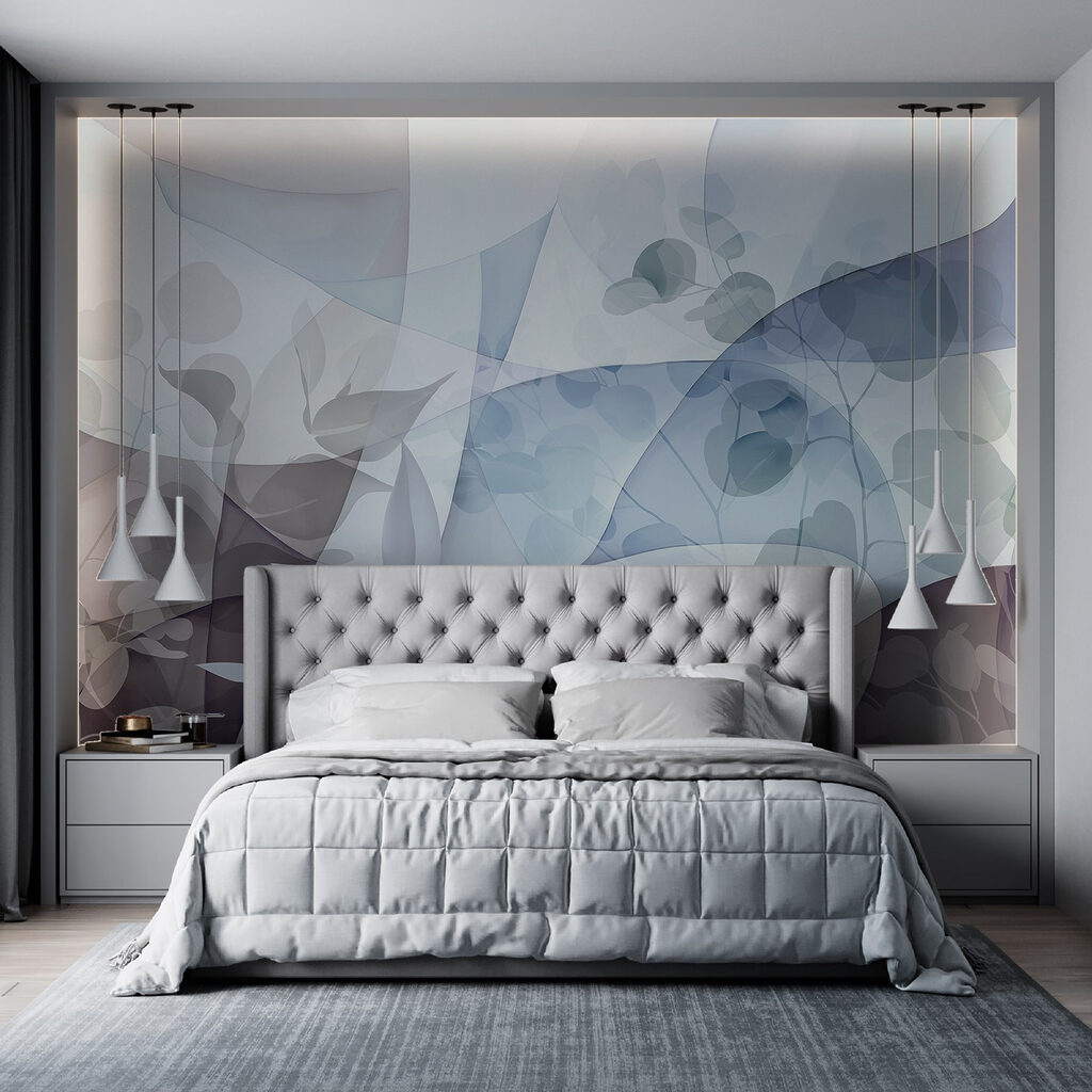 Blue overlapping shapes — interior 3