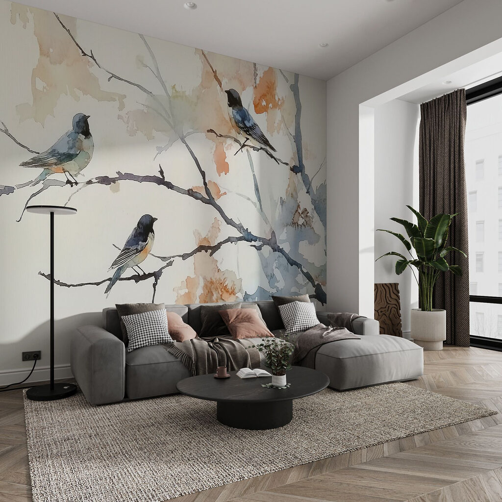 Birds resting on branches — interior 2