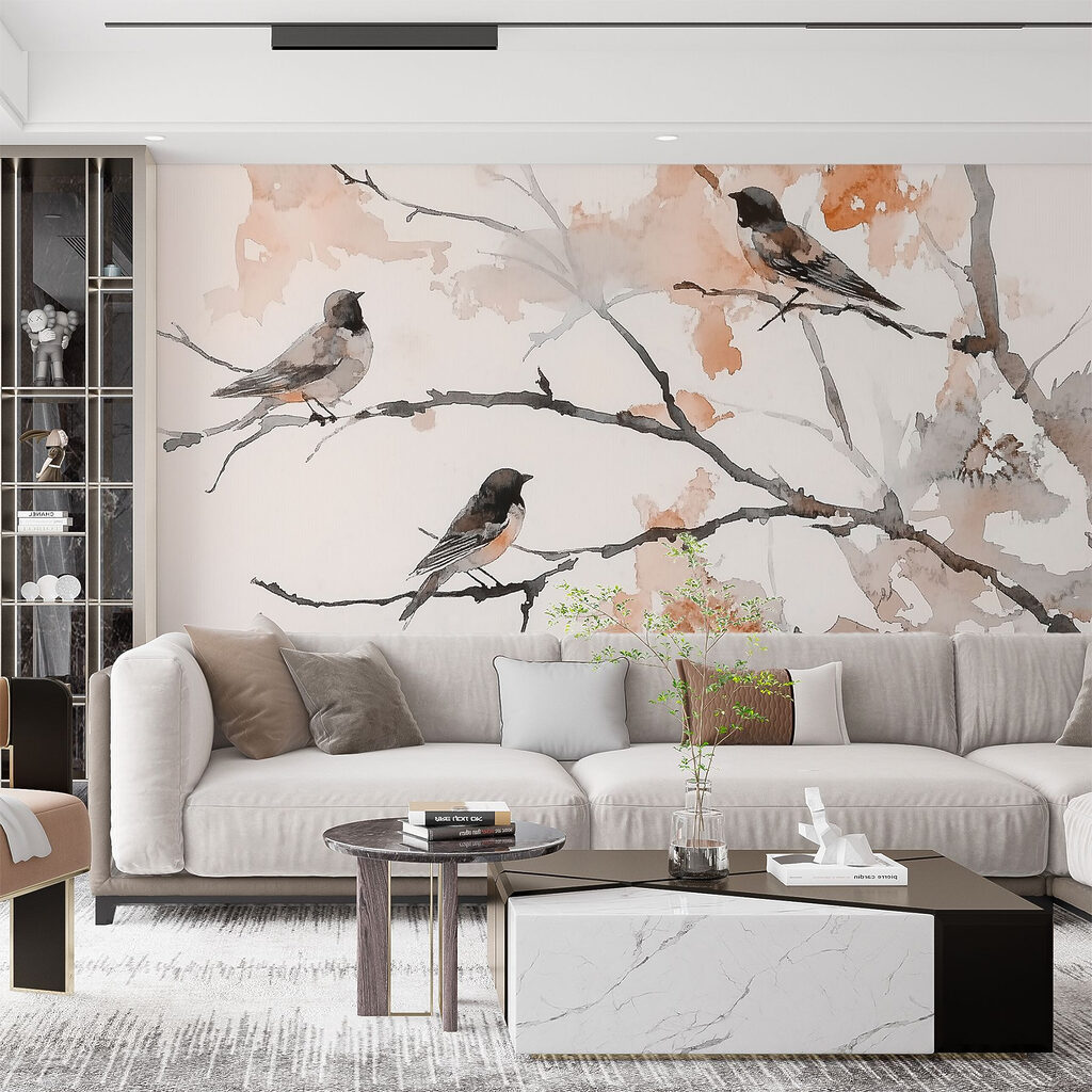 Birds on Leafy Branches — interior 2
