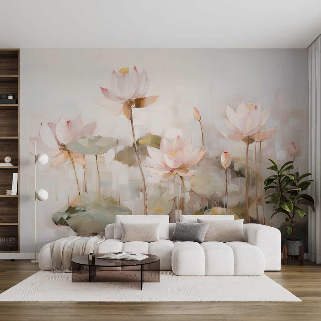Lotus flowers over water — interior 2