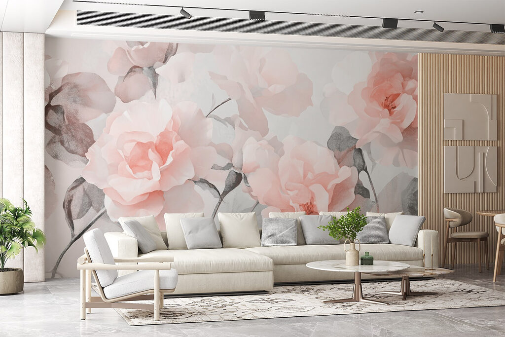 Roses in Watercolour in an interior