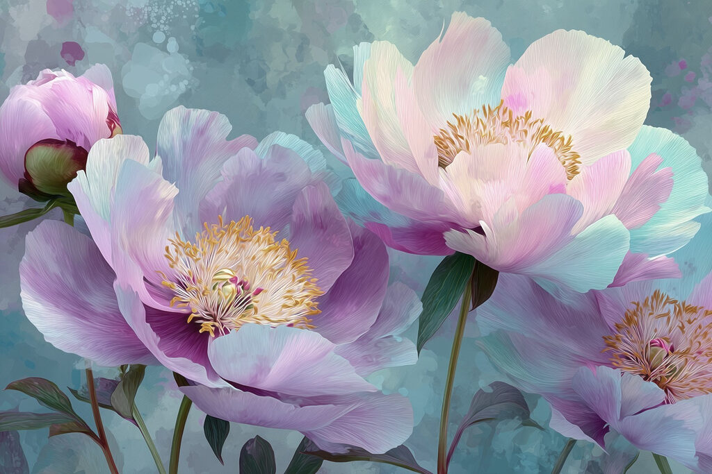 Large pink flowers — full design