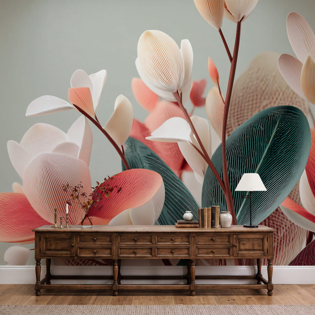 Pink blooms, rising branches — interior 1