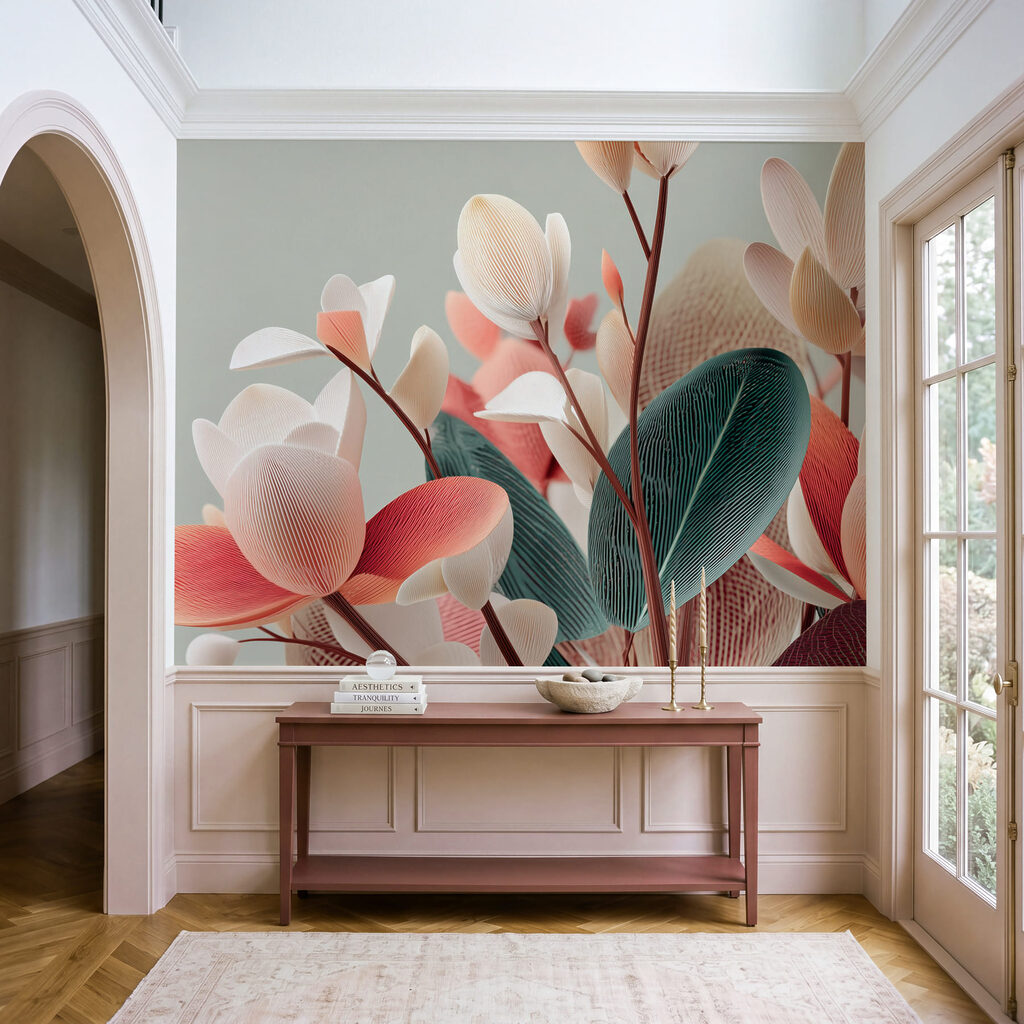 Pink blooms, rising branches — interior 2