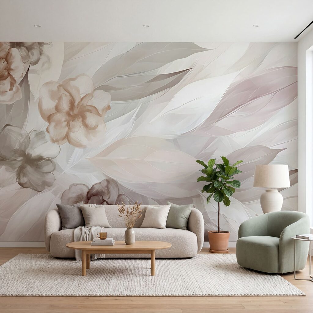Flowers and Flowing Leaves in an interior
