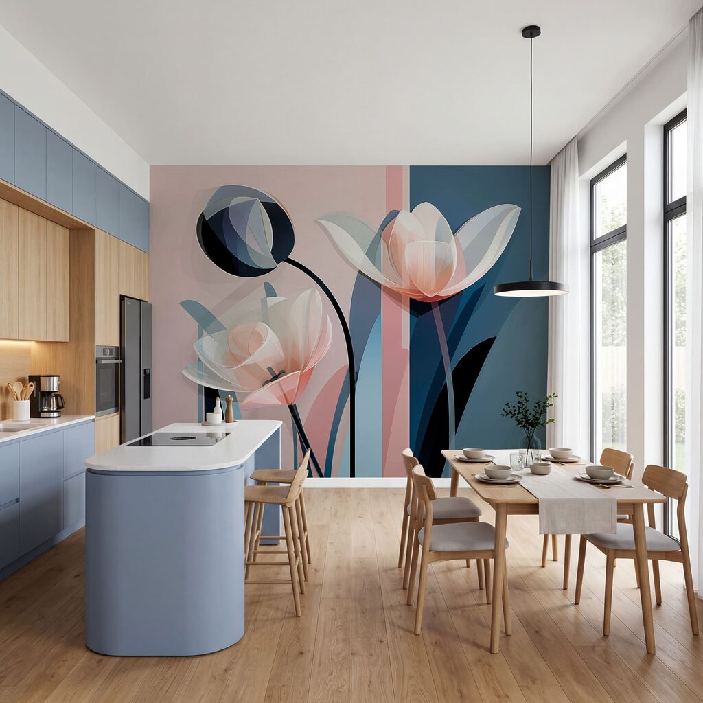 Tulips in Geometric Light in an interior