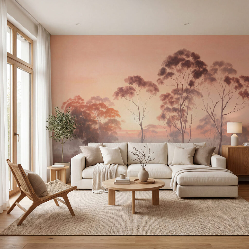 Trees at Sunset in an interior