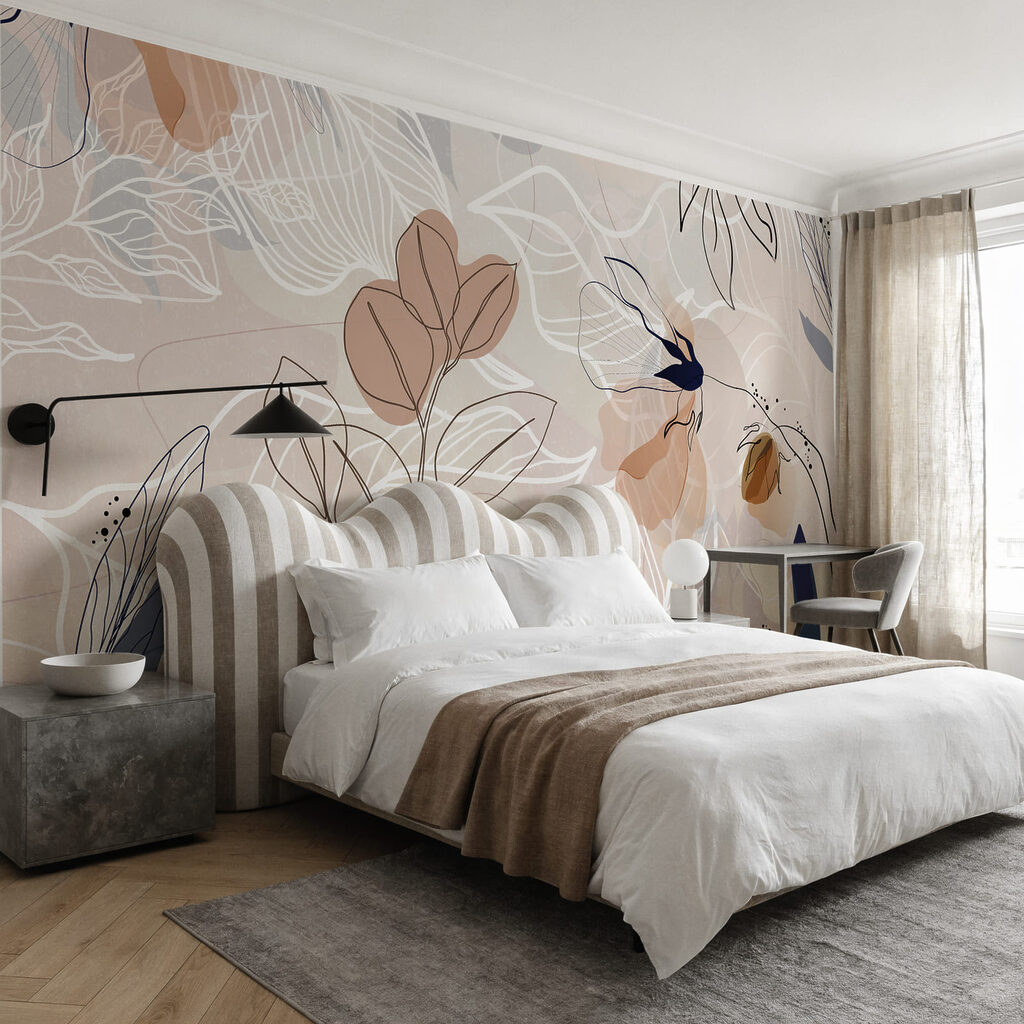 Floral Line Collage in an interior