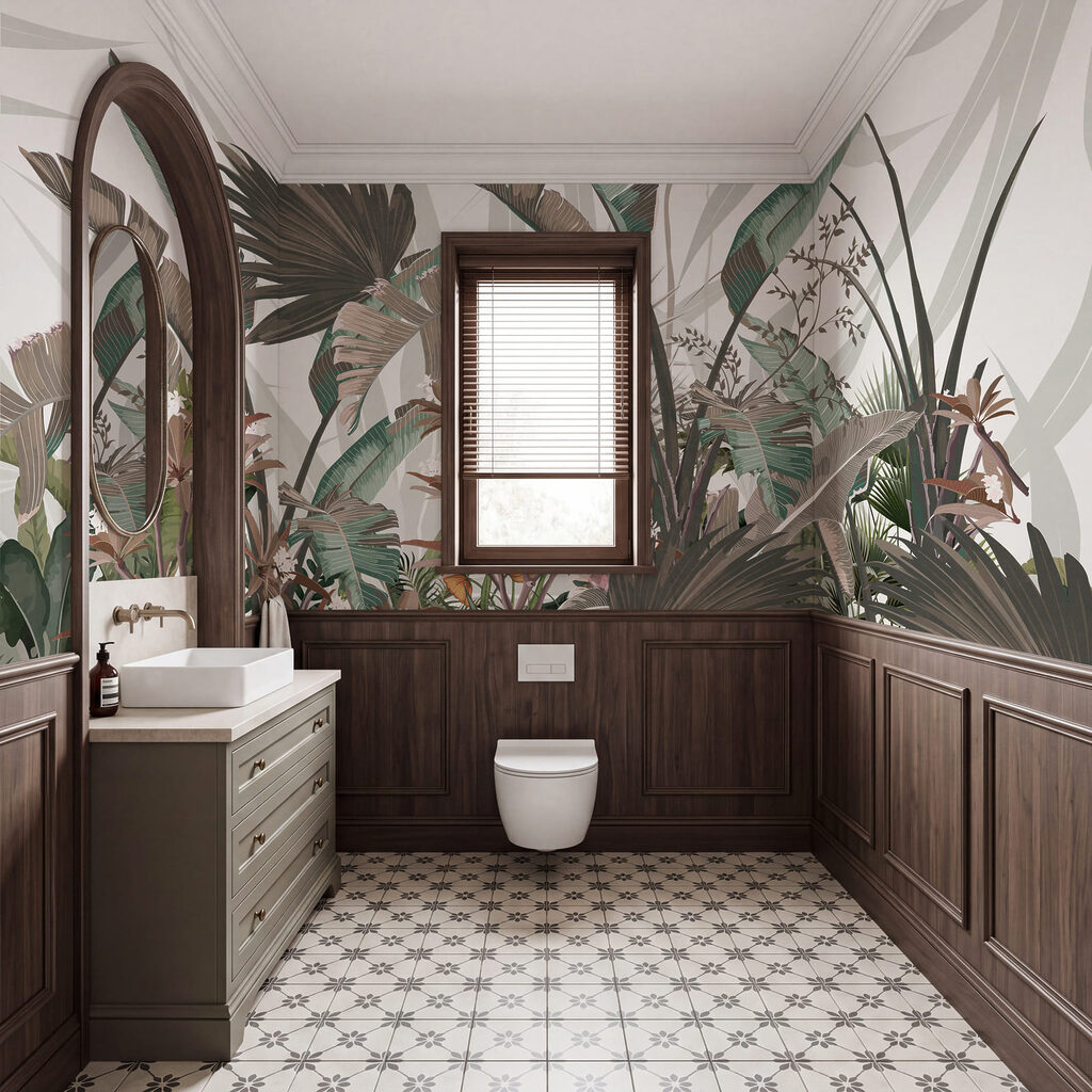 Layered Botanical Canopy in an interior