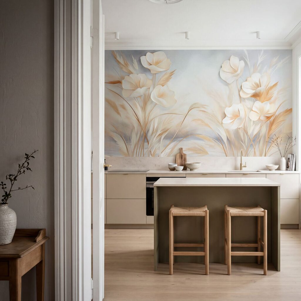 Flowers Among Grasses in an interior