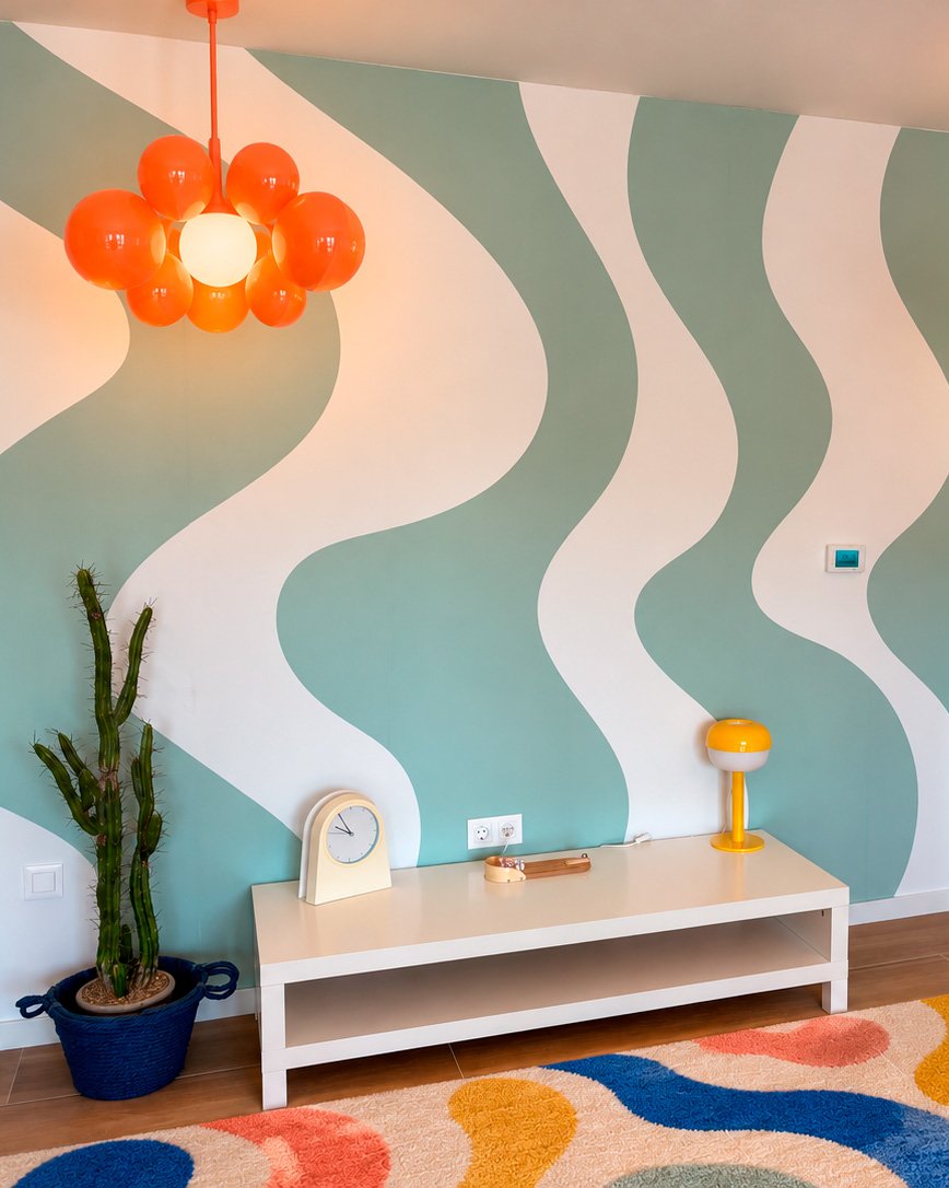 A customer’s room with a wall mural, photo 10 of 48